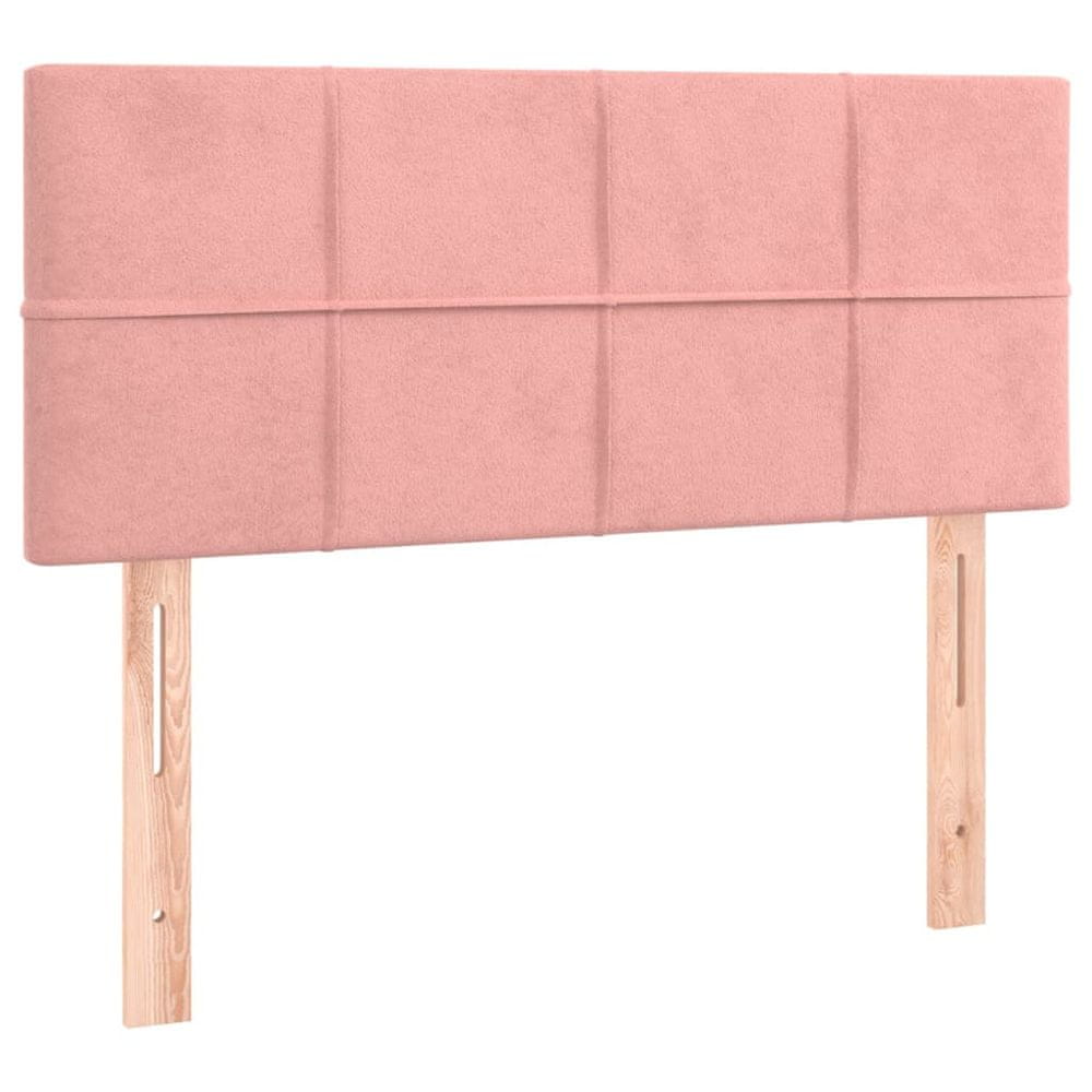 Vidaxl Čelo postele s LED ružové 90x5x78/88 cm zamat